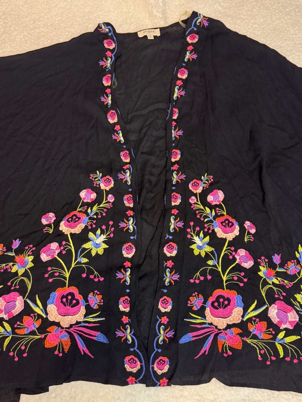 Umgee Black Top with Textured Fabric